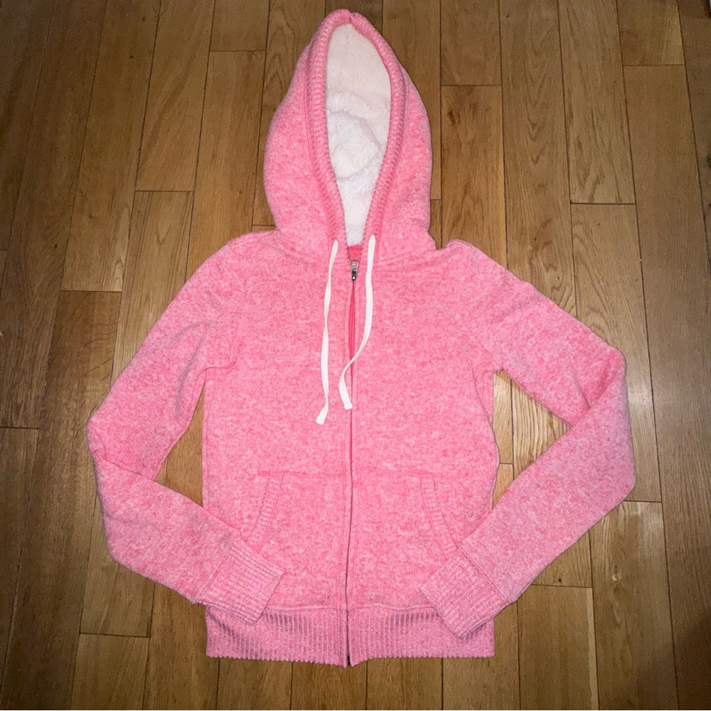 SO Pink Sherpa-Lined Hoodie Jacket - Picture 3 of 12
